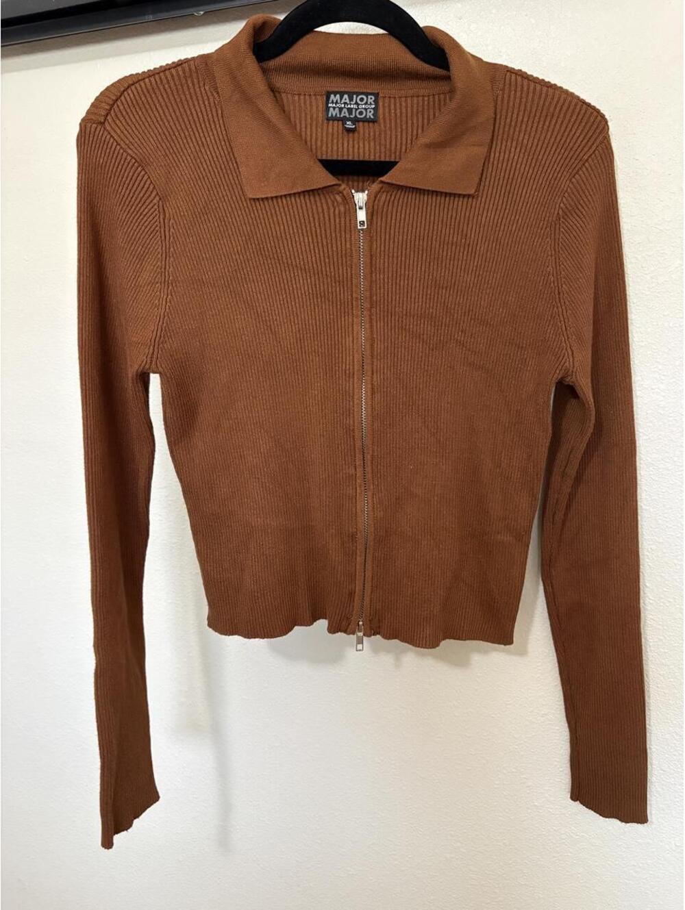 Women's Brown and Orange Jumper